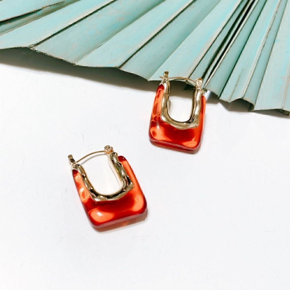 Anthroโcrystal hoop earrings S26
